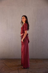 Tunda Burgundy Trousers