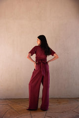 Funga Burgundy Wrap Top