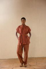 Mapipa Burgundy Barrel Trousers