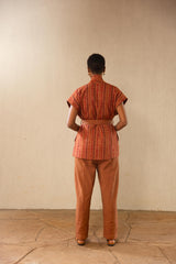 Mapipa Burgundy Barrel Trousers