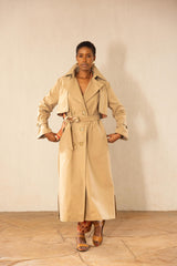 Mvua Tan Trench Coat