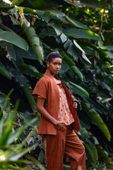 Mapipa Burgundy Barrel Trousers