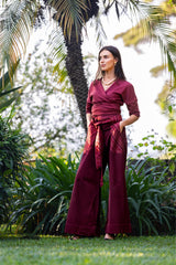 Funga Burgundy Wrap Top