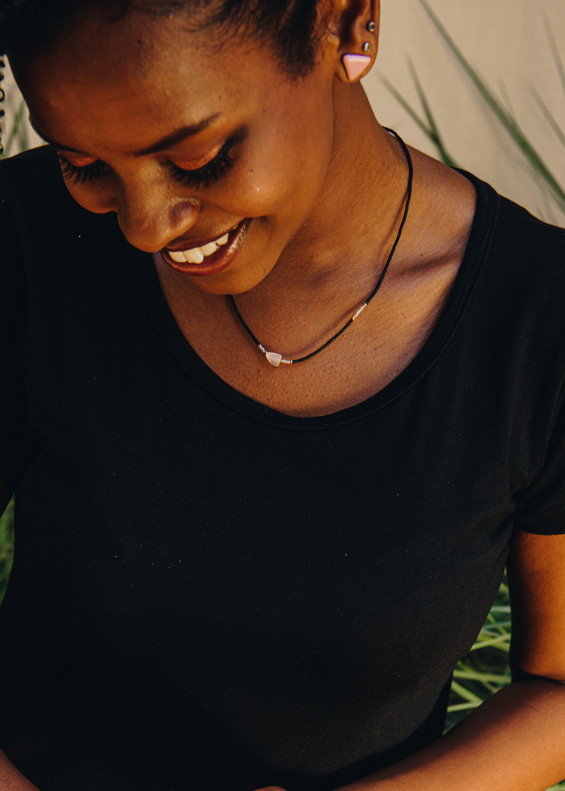 Nia Necklace - Rose Quartz